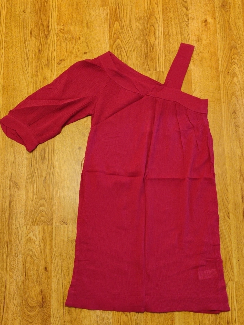 French Connection Hot Pink One-Shoulder Dress
